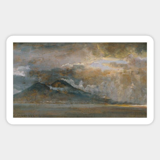 The Bay of Naples with Vesuvius by Johan Christian Dahl Sticker by Classic Art Stall